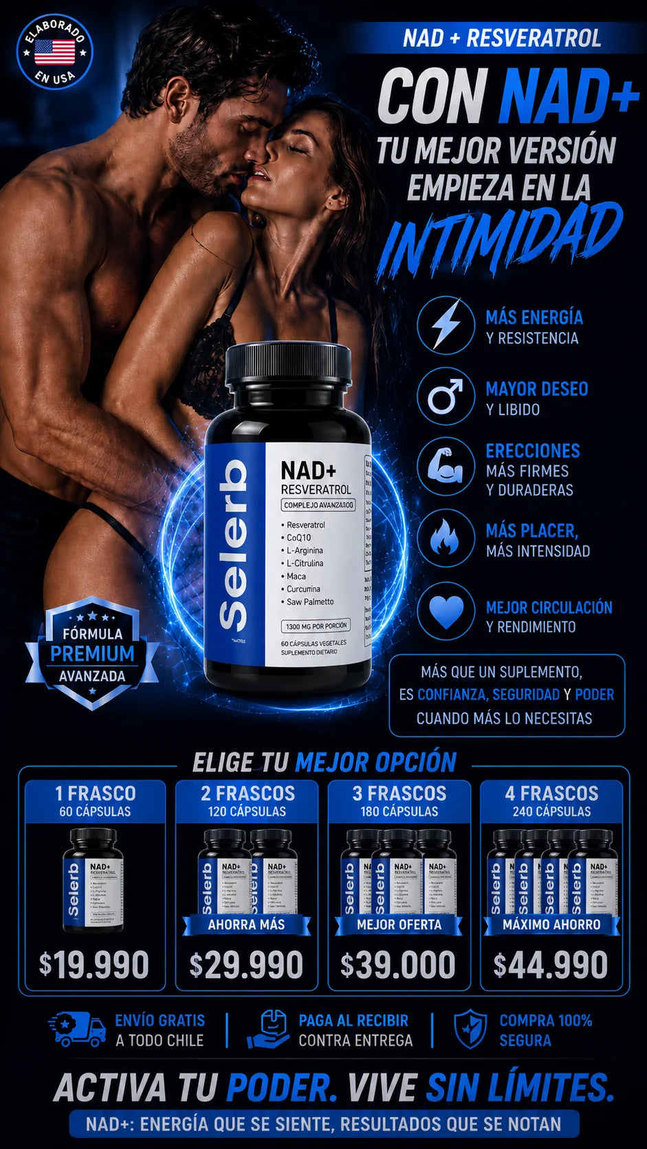 NAD+ Vitalidad Masculina - 60 CAPSULAS